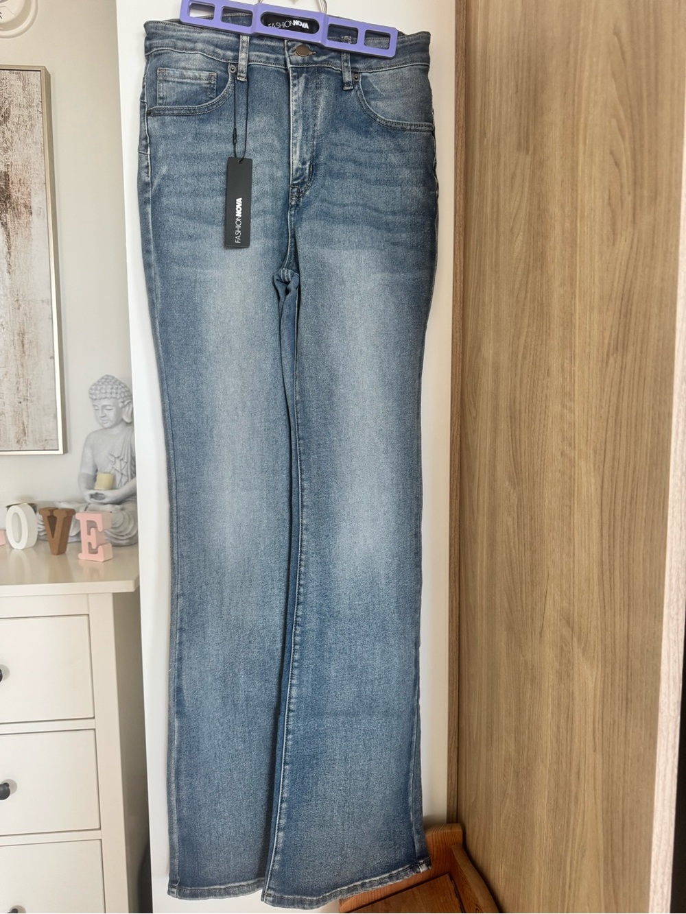 Fashion Nova Light Wash Flare Jeans